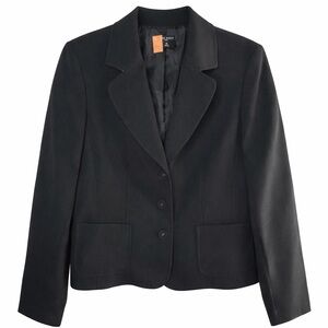 Nine West Women’s Black Blazer Jacket Sz 14 Tailored Career Office Suit 3 Button